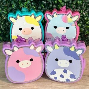 Squish-a-longs by Squishmallows Cow Clip-a-longs Cases Bundle